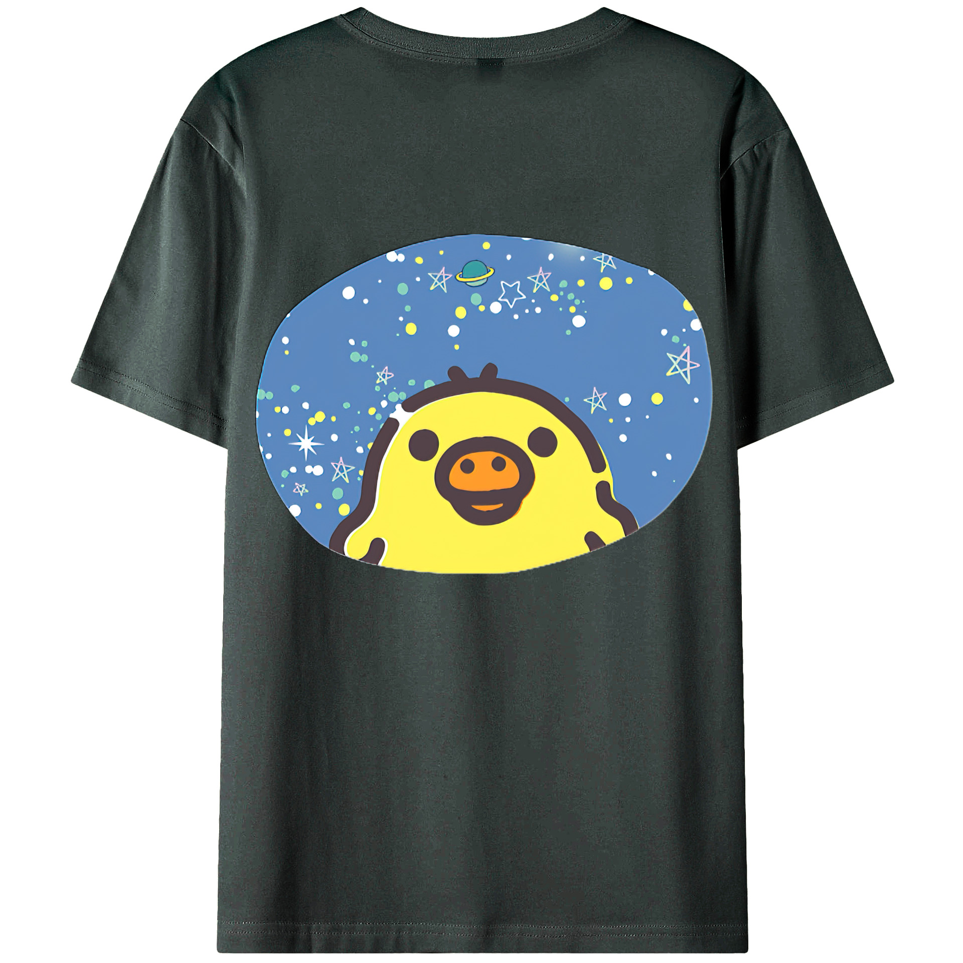 （画像用） リラックマ リラックマ キイロイトリ Rilakkuma Korilakkuma Kiiroitori 綿100％ メンズ半袖Tシャツ（バックプリント） 通気性